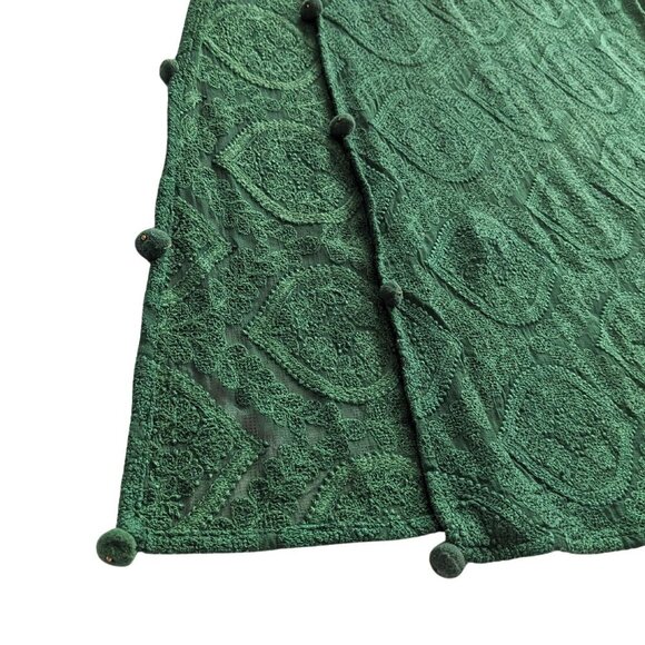 NWT HEMANT & NANDITA Viridian Aari Zardozi Metallic Embroidered Tassel Caftan L - Picture 8 of 10